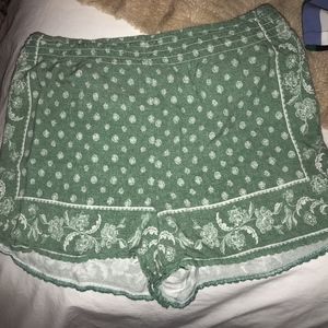 Green & White Shorts